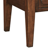 Benzara 19" Rectangular Wooden Cocktail Table with 2 Drawers, Brown BM227598 Brown Solid Wood, Veneer BM227598