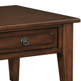 Benzara 19" Rectangular Wooden Cocktail Table with 2 Drawers, Brown BM227598 Brown Solid Wood, Veneer BM227598