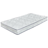Fabric Upholstered Queen Mattress with Bonnel Coils, White