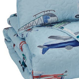 Benzara Aircraft Print Fabric Upholstered 2 Piece Twin Quilt Set, Multicolor BM227606 Multicolor Fabric BM227606