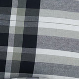 Benzara 3 Piece Fabric King Comforter Set with Plaid Pattern, Black and Gray BM227612 Black, Gray Fabric BM227612