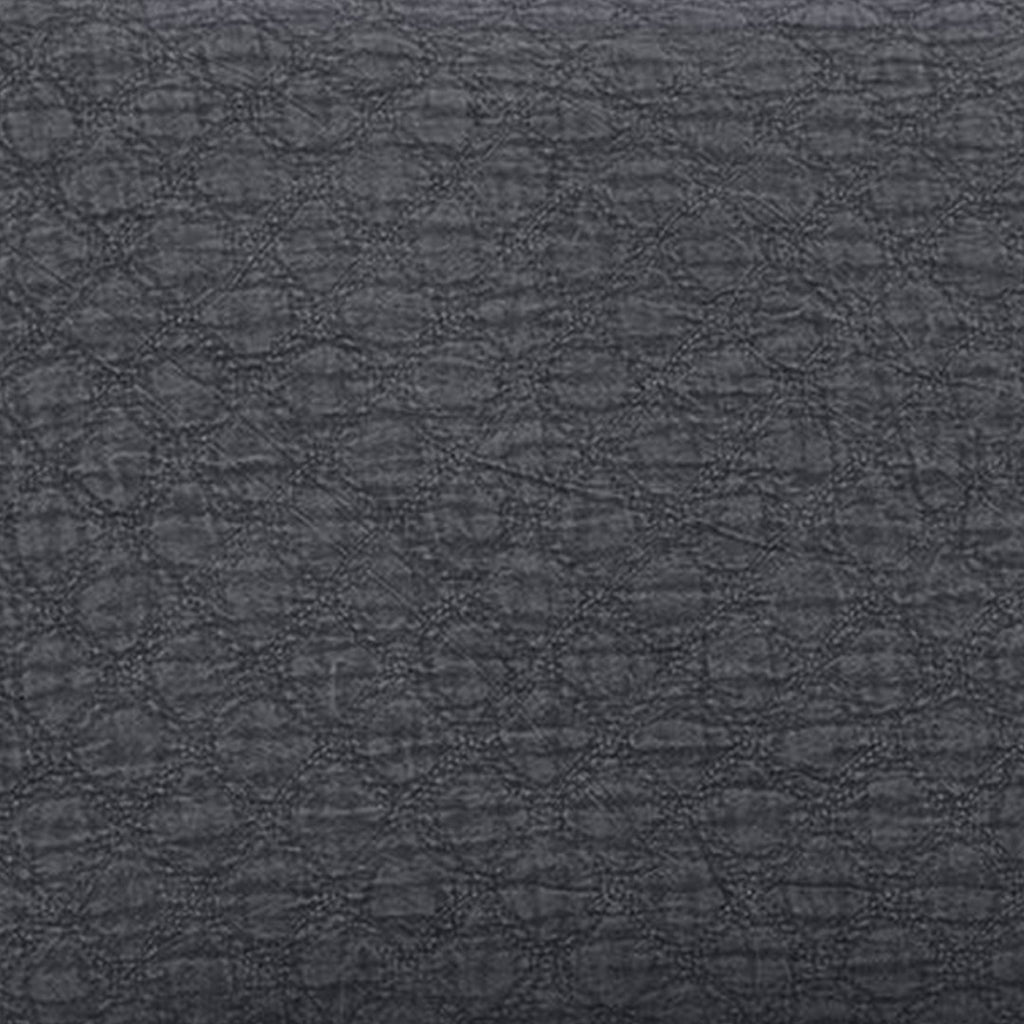 Benzara 3 Piece Quilted Texture Queen Coverlet Set, Charcoal BM227617 Gray Fabric BM227617