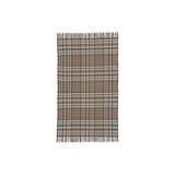 Benzara Flat Woven Fabric Rug with Stripes and Plaids Pattern, Large, Brown BM227666 Brown Fabric BM227666
