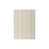 Machine Tufted Fabric Rug with Open Trellis Pattern, Large, Cream and Brown