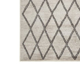 Benzara Machine Woven Fabric Rug with Diamond Pattern, Large, Taupe Gray BM227686 Gray Fabric BM227686