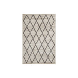 Machine Woven Fabric Rug with Diamond Pattern, Large, Taupe Gray