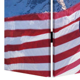 Benzara American Flag Printed Wood and Canvas 3 Panel Screen, Multicolor BM228608 Multicolor Solid Wood and Canvas BM228608