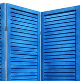Benzara Wooden 3 Panel Shutter Screen with Fitted Slats, Light Blue BM228609 Blue Solid Wood BM228609