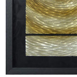 Benzara Glass Enclosed Shadow Box with 3 Dimensional Artwork, Black and Gold BM228622 Black and Gold Solid Wood and Glass BM228622