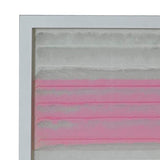 Benzara Rectangular Wooden Shadow Box with Abstract Horizontal Lines, Gray and Pink BM228626 Gray and Pink Solid Wood BM228626