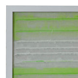Benzara Rectangular Wooden Shadow Box with Abstract Horizontal Lines, Gray and Green BM228627 Gray and Green Solid Wood BM228627