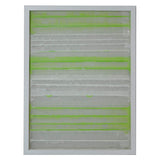 Rectangular Wooden Shadow Box with Abstract Horizontal Lines, Gray and Green