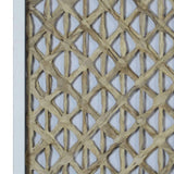 Benzara Wooden Shadow Box with Abstract Interweaving Pattern, Gray and Cream BM228633 Gray and Cream Solid Wood BM228633