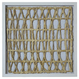 Benzara Wooden Shadow Box with Abstract Interweaved Pattern, Gray and Cream BM228634 Gray and Cream Solid Wood BM228634