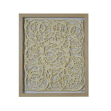 Wooden Frame Shadow Box with Abstract Knot Pattern, Brown and Cream