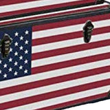 Benzara Wooden Trunks with US Flag Print and Metal Corner Accent, Set of 3, Multicolor BM228638 Multicolor Solid Wood and Canvas BM228638