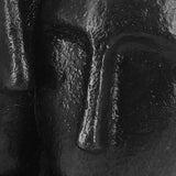Benzara 11 Inch Polyresin Couple Head Sculpture, Black BM229553 Black Polyresin BM229553