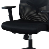 Benzara Adjustable Mesh Fabric High Back Office with Metal Star Base, Black BM230013 Black Fabric and Metal BM230013