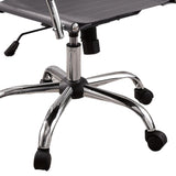 Benzara Leatherette Adjustable Office Chair with Metal Base, Gray BM230060 Gray Metal, Leatherette BM230060