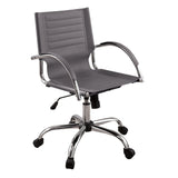 Leatherette Adjustable Office Chair with Metal Base, Gray