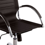 Benzara Leatherette Adjustable Office Chair with Metal Base, Black BM230061 Black Metal, Leatherette BM230061