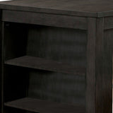 Benzara 36 Inch Counter Height Table with Shelves, Gray BM230085 Gray Solid Wood, Veneer BM230085