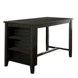 36 Inch Counter Height Table with Shelves, Gray