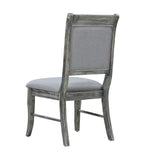 Benzara Wooden Frame Fabric Side Chair with Cushion Seat, Set of 2, Weathered Gray BM230299 Gray Solid Wood and Fabric BM230299