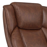 Benzara Leatherette Office Chair with Cushioned Back and Metal Star Base, Brown BM230362 Brown Metal and Leatherette BM230362