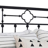 Benzara Pipe Design Metal Queen Headboard with Curved Corners, Black BM230381 Black Metal BM230381