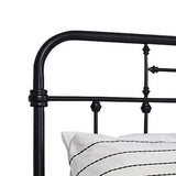 Benzara Pipe Design Metal Queen Headboard with Curved Corners, Black BM230381 Black Metal BM230381