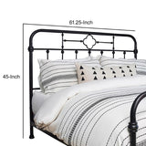 Benzara Pipe Design Metal Queen Headboard with Curved Corners, Black BM230381 Black Metal BM230381