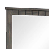 Benzara 44 Inch Rectangular Molded Wood Frame Mirror, Gray BM230386 Gray Solid Wood BM230386