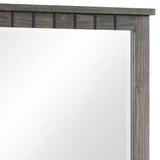 Benzara 44 Inch Rectangular Molded Wood Frame Mirror, Gray BM230386 Gray Solid Wood BM230386