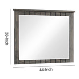 Benzara 44 Inch Rectangular Molded Wood Frame Mirror, Gray BM230386 Gray Solid Wood BM230386