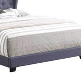 Benzara Wingback Fabric Upholstered Tufted Queen Bed, Gray BM230394 Gray Solid Wood, Fabric BM230394