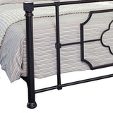 Benzara Open Frame Metal Tubular Queen Bed, Black BM230407 Black Metal BM230407