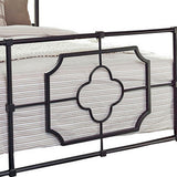 Benzara Open Frame Metal Tubular Queen Bed, Black BM230407 Black Metal BM230407