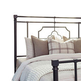 Benzara Open Frame Metal Tubular Queen Bed, Black BM230407 Black Metal BM230407