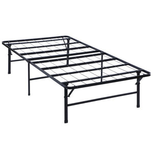 Benzara Metal California King Folding Platform Bed, Black BM230409 Black Metal BM230409