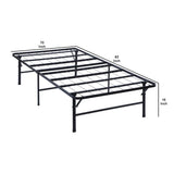 Benzara Metal California King Folding Platform Bed, Black BM230409 Black Metal BM230409