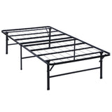 Benzara Metal California King Folding Platform Bed, Black BM230409 Black Metal BM230409