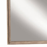 Benzara 46 Inch Transitional Rectangular Wood Frame Mirror, Brown BM230410 Brown Solid Wood, MDF BM230410