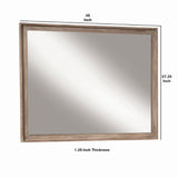 Benzara 46 Inch Transitional Rectangular Wood Frame Mirror, Brown BM230410 Brown Solid Wood, MDF BM230410