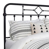 Benzara Open Tubular Frame Metal Queen Bed, Black BM230416 Black Metal BM230416