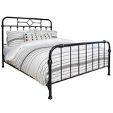 Benzara Open Tubular Frame Metal Queen Bed, Black BM230416 Black Metal BM230416