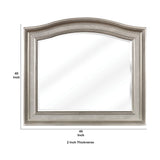 Benzara 46 Inch Wooden Frame Arched Mirror, Silver BM230423 Silver Solid Wood, Veneer BM230423