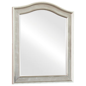 Benzara 36 Inch Wooden Frame Arched Vanity Mirror, Silver BM230424 Silver Solid Wood, MDF BM230424