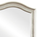 Benzara 36 Inch Wooden Frame Arched Vanity Mirror, Silver BM230424 Silver Solid Wood, MDF BM230424