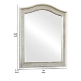 Benzara 36 Inch Wooden Frame Arched Vanity Mirror, Silver BM230424 Silver Solid Wood, MDF BM230424